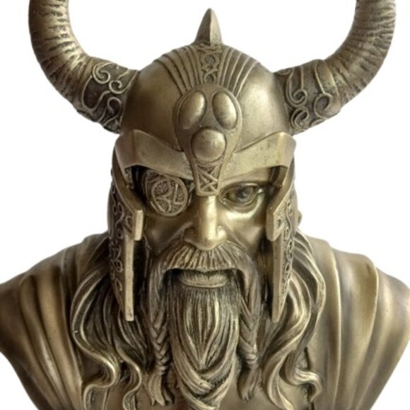 Vintage Pacific Giftware Odin The Awakening Statue Bust Head Resin Bronze Figure - Picture 2 of 8